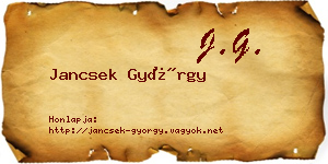 Jancsek György névjegykártya