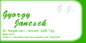 gyorgy jancsek business card